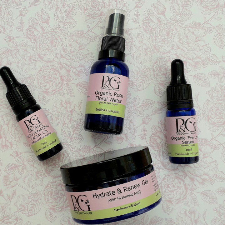 Pink and Green Skincare